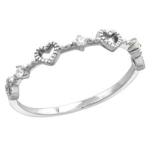 Dainty Sterling Silver CZ Heart Ring